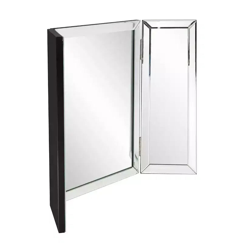 Rectangle Vanity Bathroom Mirror, Freestanding, Clear Glass with Mirrored Border, No Assembly Required