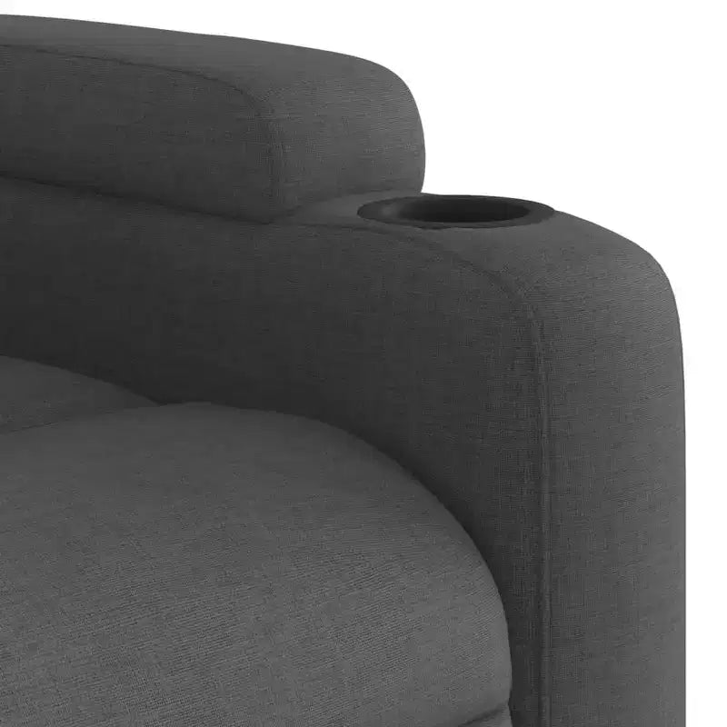Dark Gray Fabric Recliner Chair, 6-Point Vibration Massage, Adjustable Backrest & Footrest