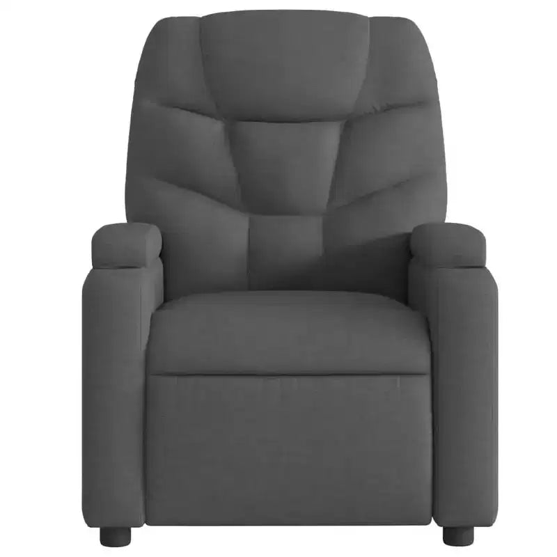Dark Gray Fabric Recliner Chair, 6-Point Vibration Massage, Adjustable Backrest & Footrest