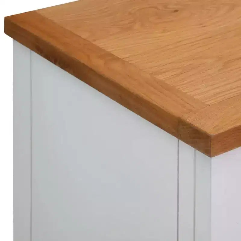 Solid Oak Wood Sideboard, 35.4"W x 13.2"D x 32.7"H, 2 Drawers and Cabinet, White