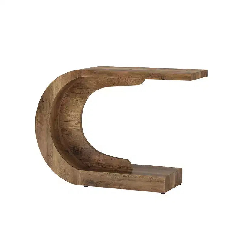 C-Shape Hallway Console Table, Multi-Use Sofa/Entryway Accent Table, Wave-Inspired Design