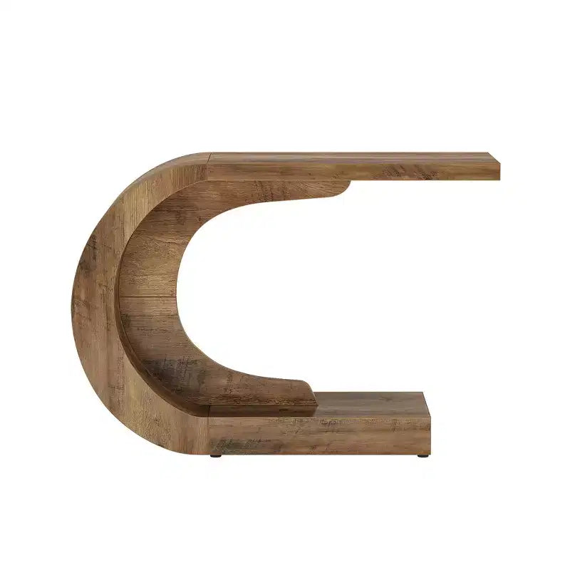 C-Shape Hallway Console Table, Multi-Use Sofa/Entryway Accent Table, Wave-Inspired Design