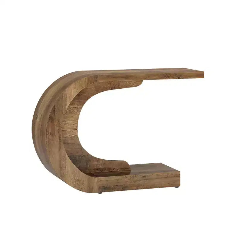 C-Shape Hallway Console Table, Multi-Use Sofa/Entryway Accent Table, Wave-Inspired Design