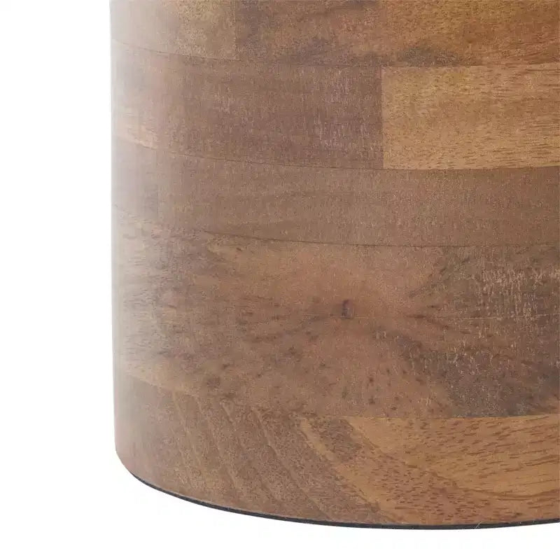 Small Marble Side Table, Off White Marble Top with Walnut Base