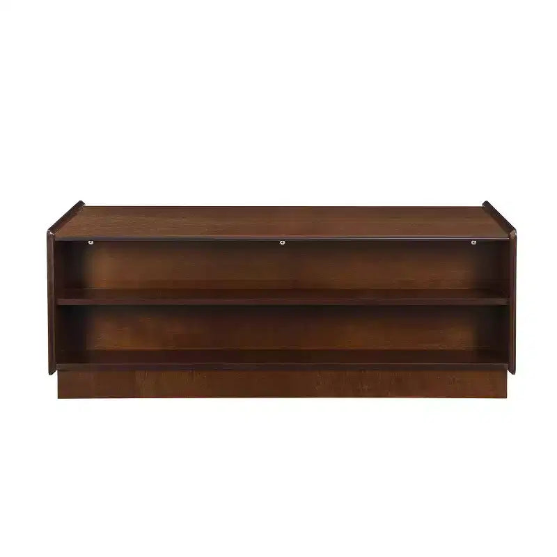 47.2" Modern Rectangle Coffee Table with 4 Drawers, 2 Display Shelves and Tempered Glass Top