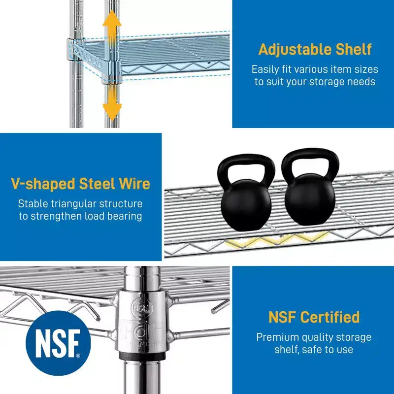8-Tier Adjustable Wire Shelving Unit