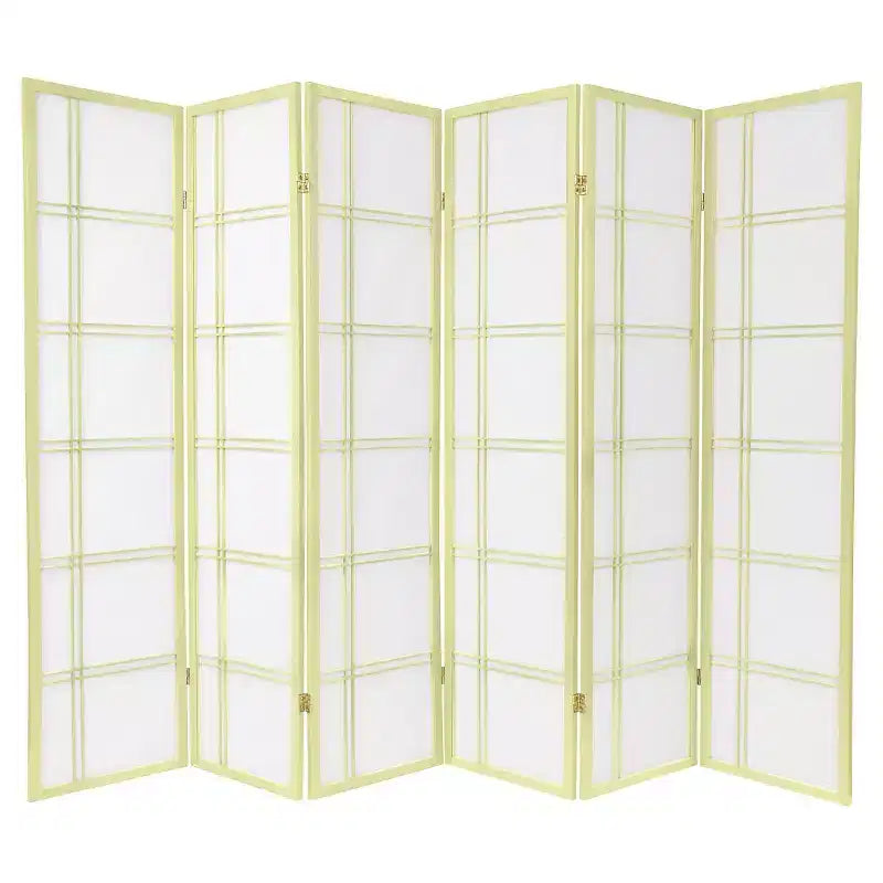 6 ft. Tall Double Cross Shoji Screen – 6 Panels
