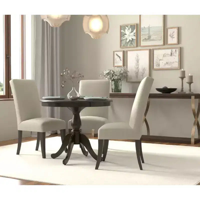 36 Inch Round Pedestal Dining Table – Lathe-Turned Base, Espresso or Black