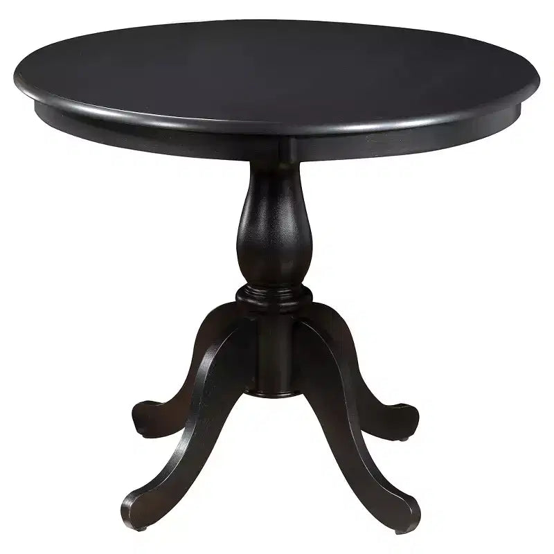 36 Inch Round Pedestal Dining Table – Lathe-Turned Base, Espresso or Black