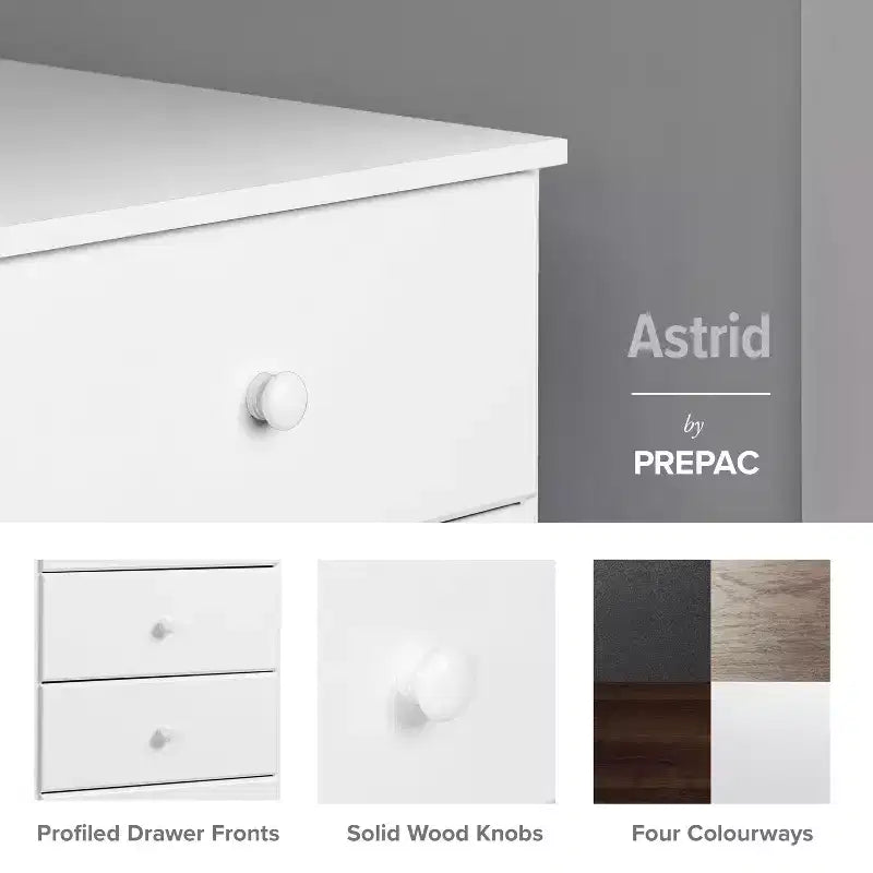 6-Drawer Double Dresser for Bedroom, Wide Chest of Drawers, White, 26.85" Height