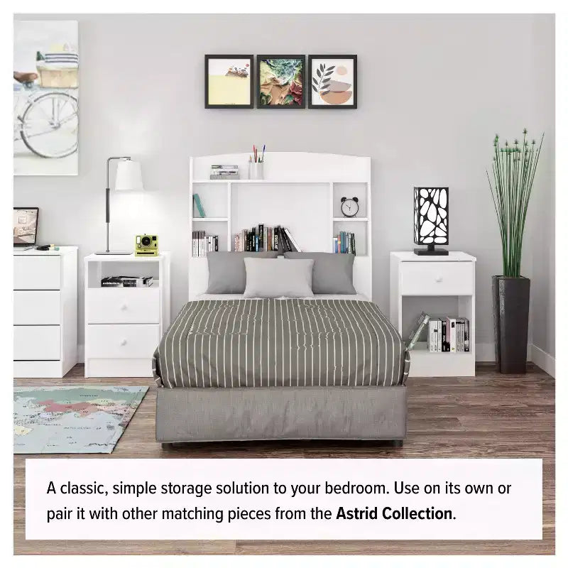 6-Drawer Double Dresser for Bedroom, Wide Chest of Drawers, White, 26.85" Height