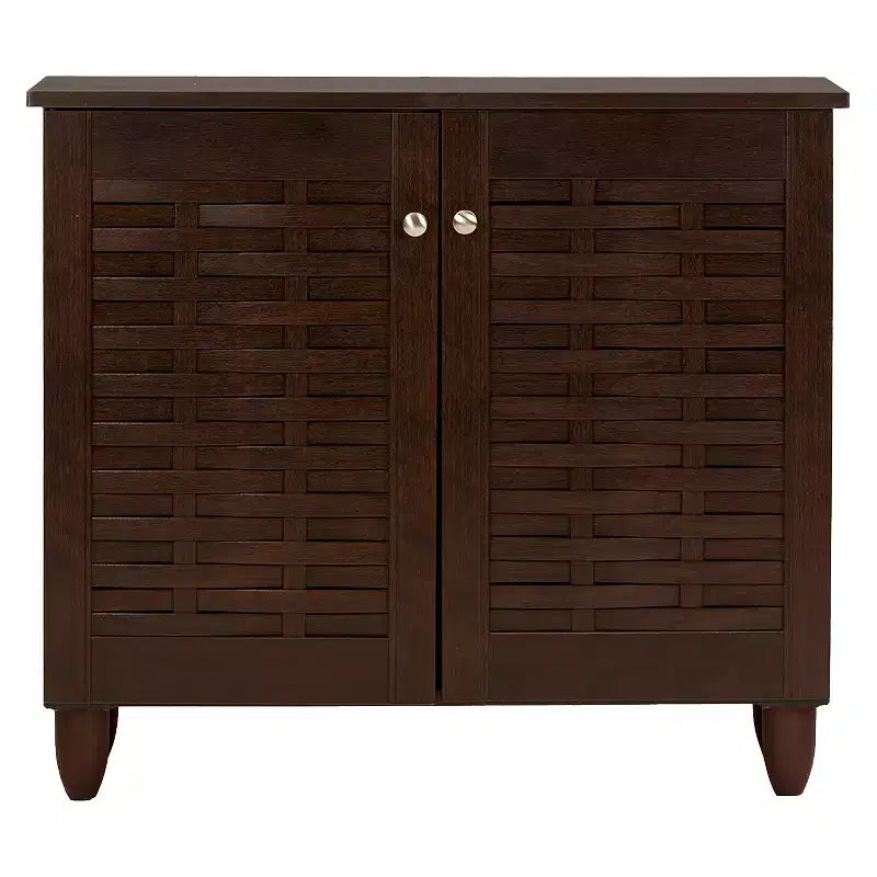 2-Door Wooden Entryway Shoe Storage Cabinet, Engineered Wood, 26.33"H x 29.95"W x 13.1"D