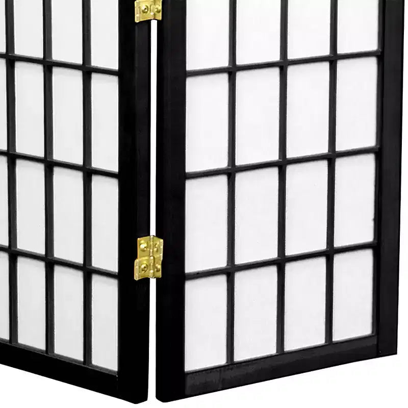 Desktop Shoji Screen, Black, 6 Panels, 2 ft. Tall