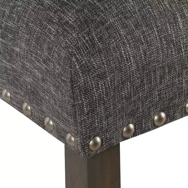 24" Upholstered Counter Height Barstool with Nailhead Trim