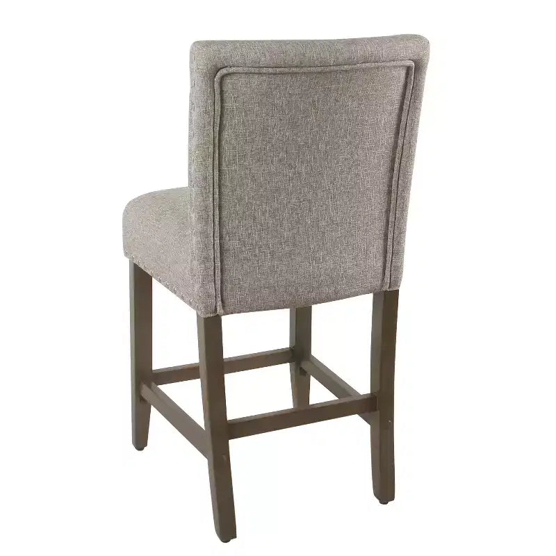 24" Upholstered Counter Height Barstool with Nailhead Trim