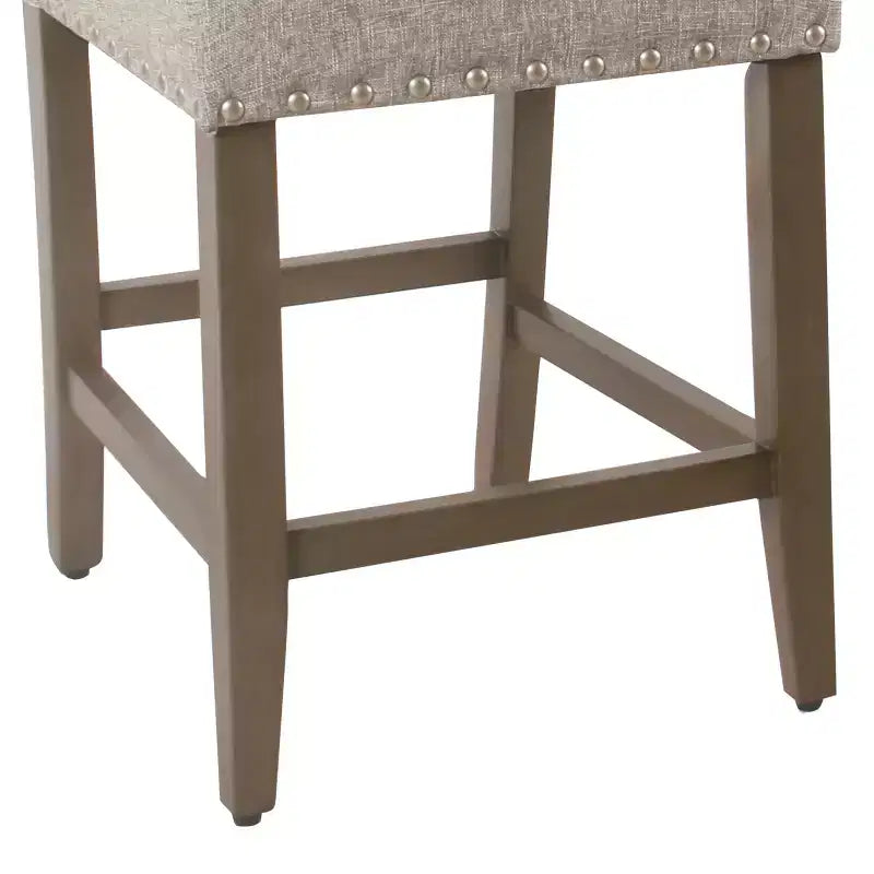 24" Upholstered Counter Height Barstool with Nailhead Trim