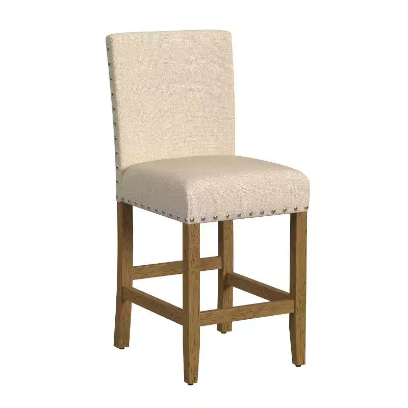 24" Upholstered Counter Height Barstool with Nailhead Trim