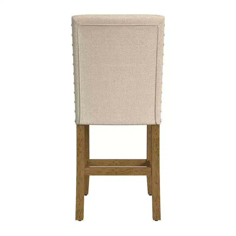 24" Upholstered Counter Height Barstool with Nailhead Trim