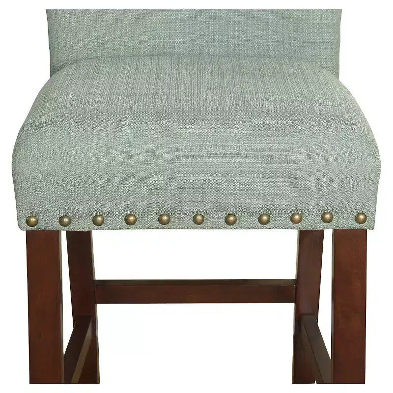 24" Upholstered Counter Height Barstool with Nailhead Trim