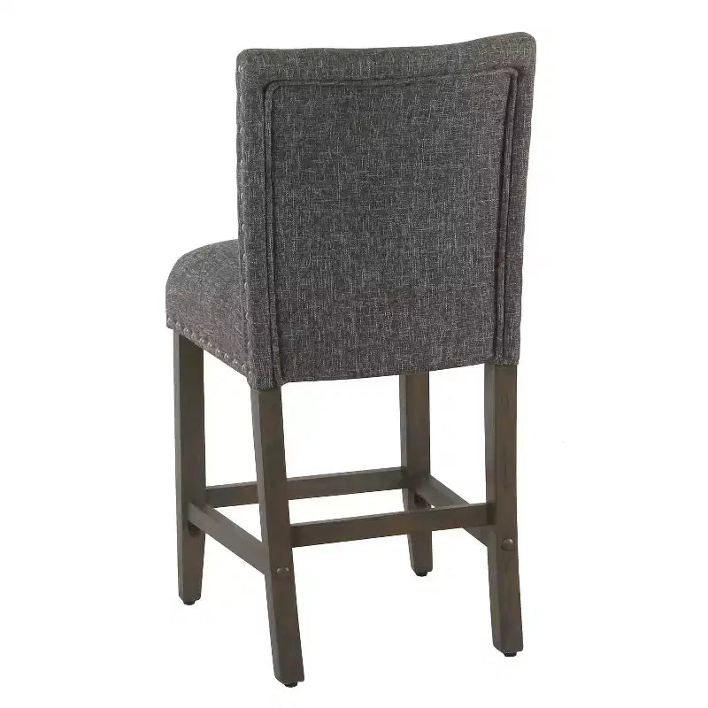 24" Upholstered Counter Height Barstool with Nailhead Trim