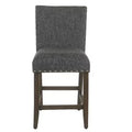 24" Upholstered Counter Height Barstool with Nailhead Trim
