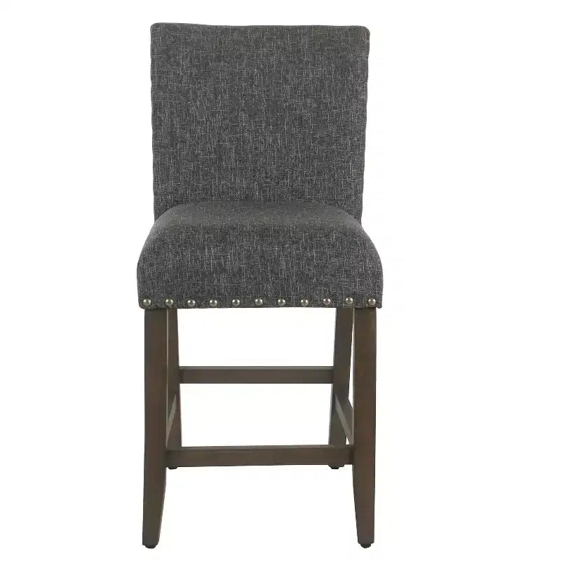 24" Upholstered Counter Height Barstool with Nailhead Trim