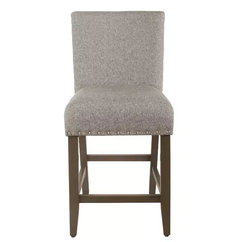 24" Upholstered Counter Height Barstool with Nailhead Trim
