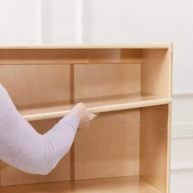 60" Wooden Bookcase with 5 Adjustable Shelves, Birch Plywood, Classroom or Home Use