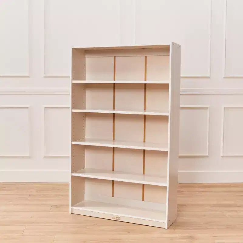 60" Wooden Bookcase with 5 Adjustable Shelves, Birch Plywood, Classroom or Home Use