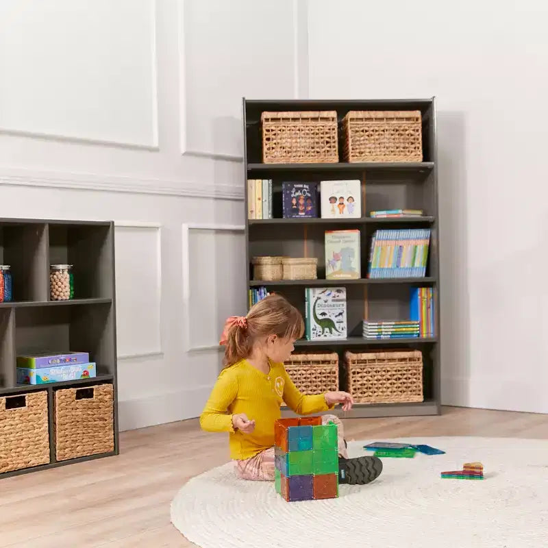 60" Wooden Bookcase with 5 Adjustable Shelves, Birch Plywood, Classroom or Home Use