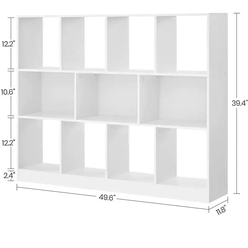 Cube Bookcase, Freestanding Storage Unit with 11 Open Compartments