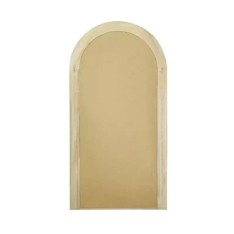Arched Solid Wood Full Length Mirror, Staircase Frame Design, Charcoal Baked Finish