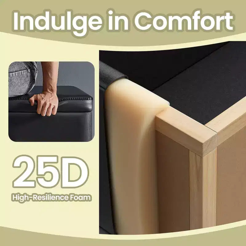 Storage Ottoman Bench with Safety Hinges, 43.3"W x 15.7"D x 15.7"H, 660 lb Capacity