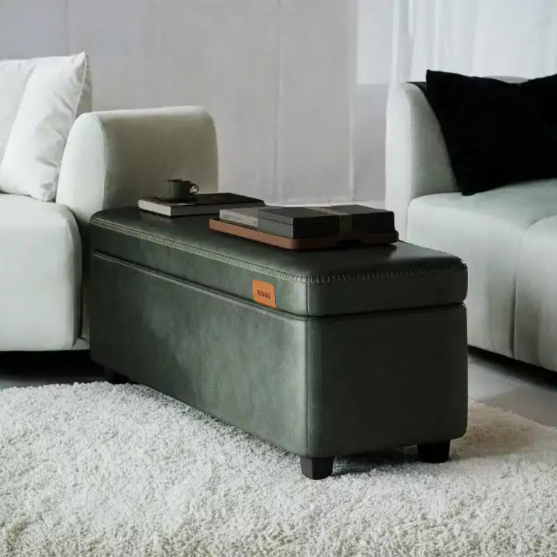 Storage Ottoman Bench with Safety Hinges, 43.3"W x 15.7"D x 15.7"H, 660 lb Capacity