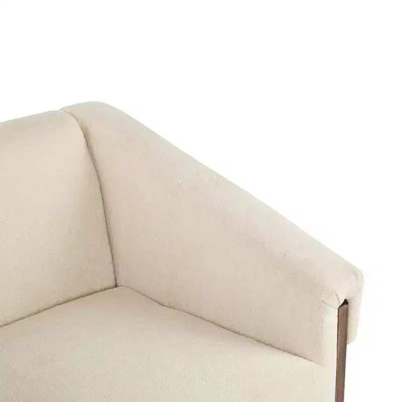 Mid-Century Modern Wooden Upholstered Accent Chair, Low Profile, Small Space Design
