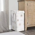 Foldable Laundry Hamper with Handles, Desert Sun Print, Pink & Beige, Collapsible with Lid