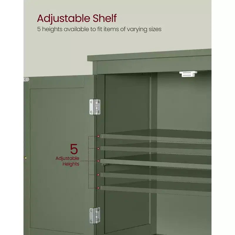Bathroom Floor Storage Cabinet with 2 Drawers and 2 Doors, Freestanding, White MDF